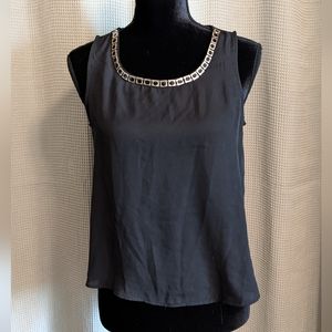 Paper Crane - Black camisole with gold trim in size small
